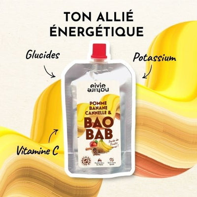 Purée de fruits Eivie Nature pour le sport au baobab