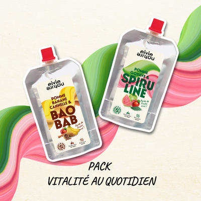 Pack Spiruline & Baobab Eivie Nature – purées de fruits fonctionnelles